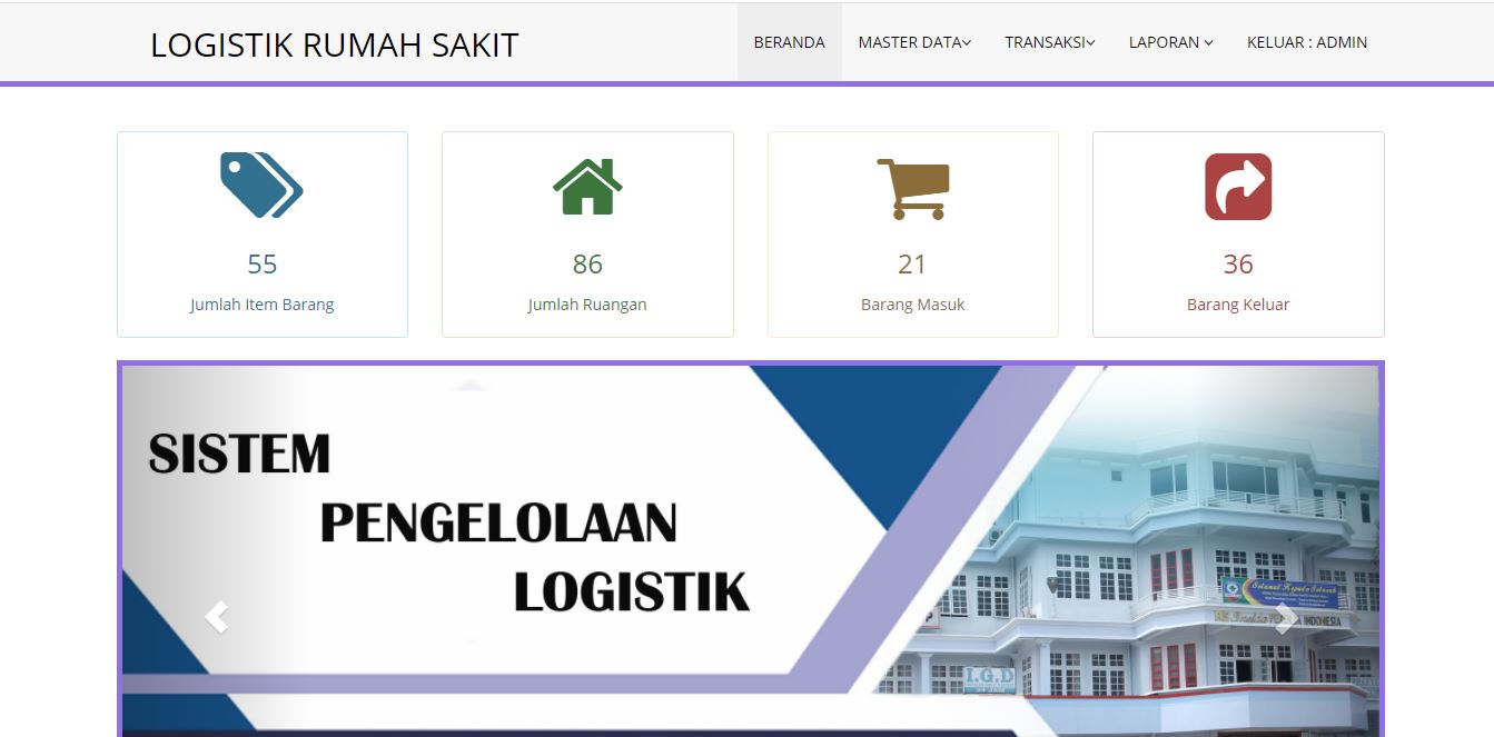 Sistem Informasi Logistik Rumah Sakit Non Medis Berbasis Web PHP MySQLi