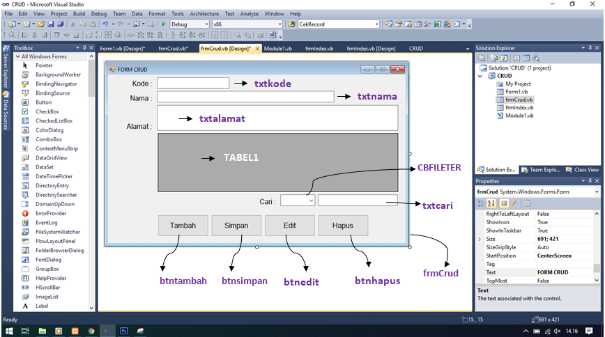 CRUD VB.Net 2010 Menggunakan Database MySQL