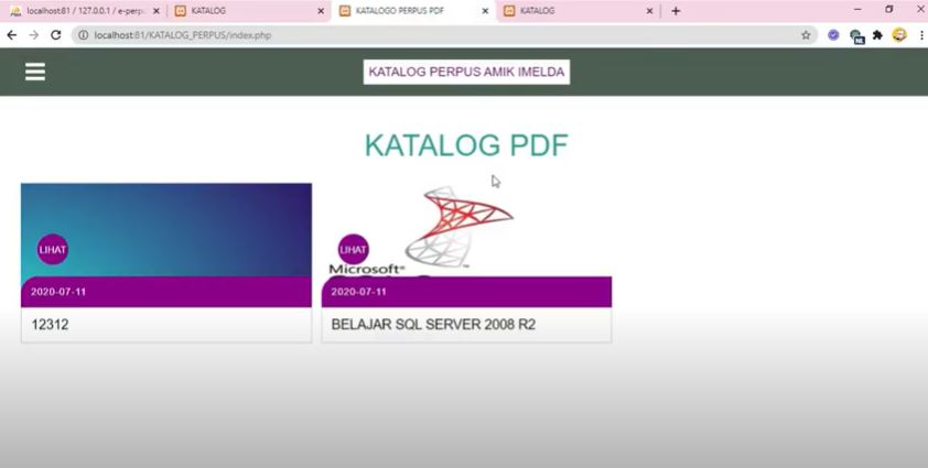 Sistem Informasi Perpustakaan Berbasis PDF PHP Native