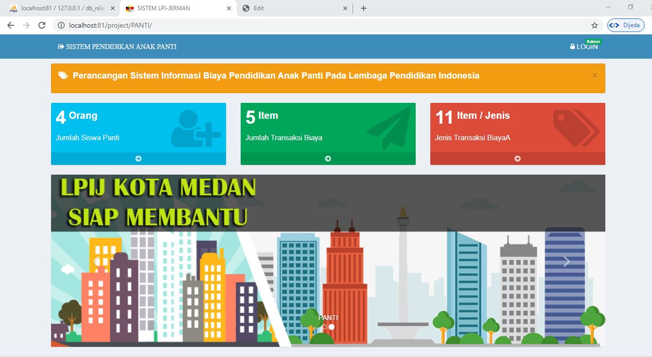 Sistem Informasi Perhitungan Biaya Pendidikan Panti Asuhan MySQLi PHP