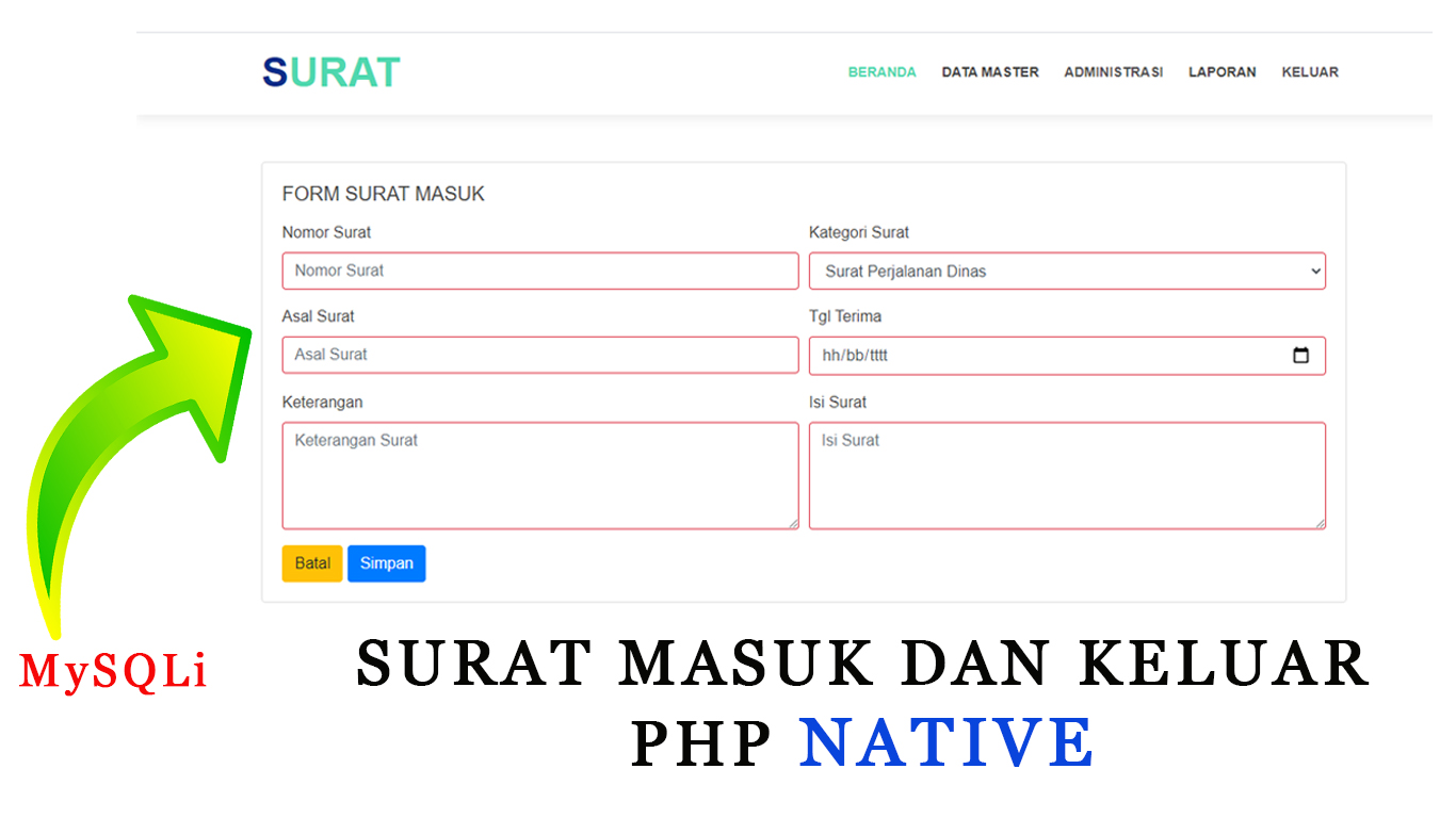 Sistem Informasi Surat Masuk dan Keluar PHP MySQLI Lengkap Dengan Source Code